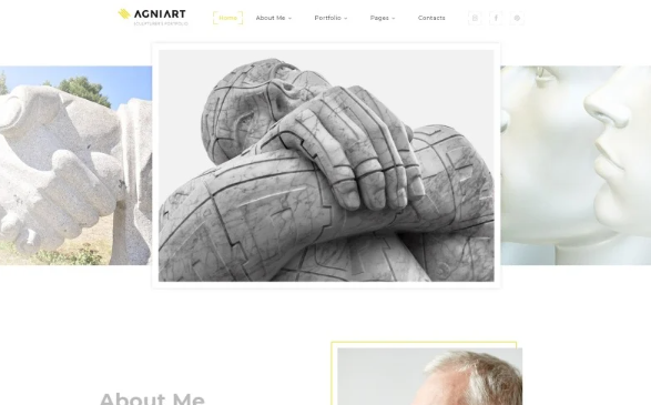 Agniart Sculptor Photo Gallery Website Template — Template by Templatemonster