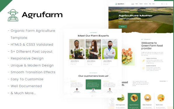 Agrufarm – Organic Farm Agriculture Template — Template by Templatemonster