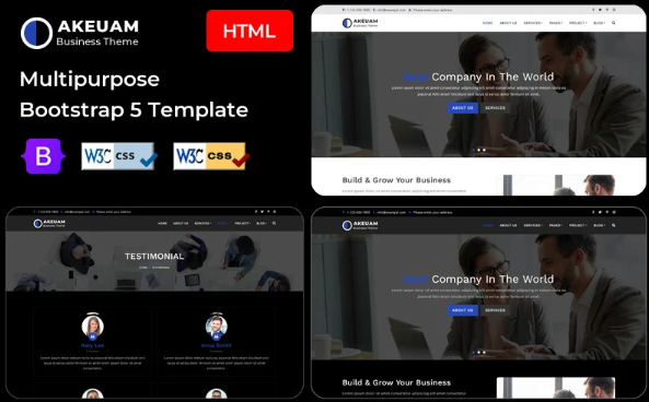 Akeuam – Multipurpose Bootstrap 5 Theme — Template by Templatemonster