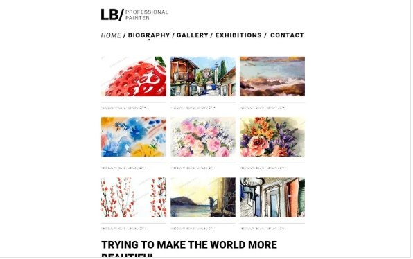 Artist Portfolio Responsive Website Template — Template by Templatemonster