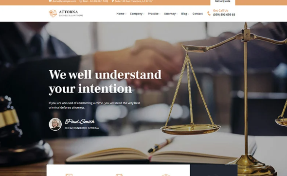 Attorna – Law, Lawyer & Attorney Responsive Website Template — Template by Templatemonster