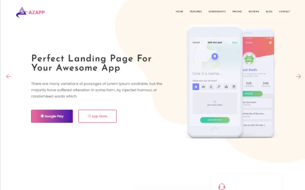 Azapp App Landing Page Multipurpose Website Template — Template by Templatemonster