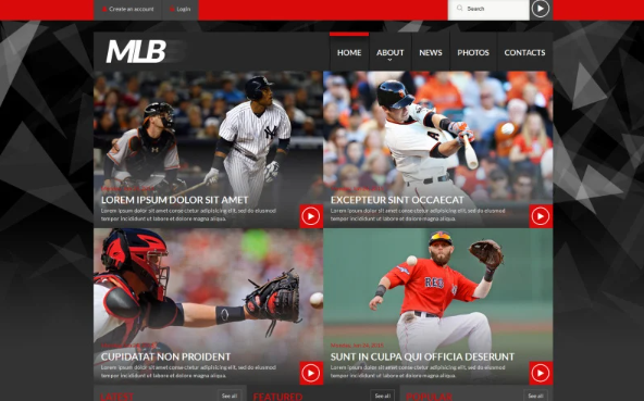 Baseball News Portal Website Template — Template by Templatemonster