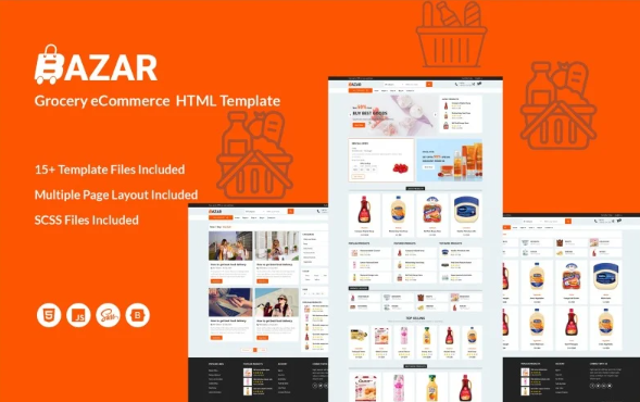Bazar – Grocery eCommerce HTML Template — Template by Templatemonster