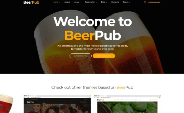 BeerPub – Food and Restaurant Multipage Website Template