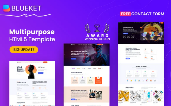 Blueket – Digital Agency & Multipurpose HTML5 Template — Template by Templatemonster