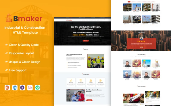 Bmaker Responsive HTML Website Template — Template by Templatemonster