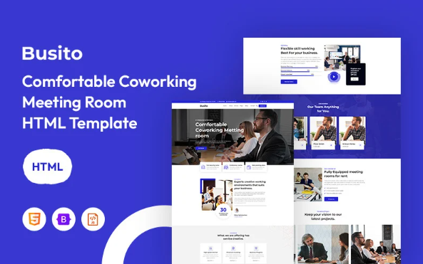 Busito – Comfortable Coworking Meeting Room Website Template