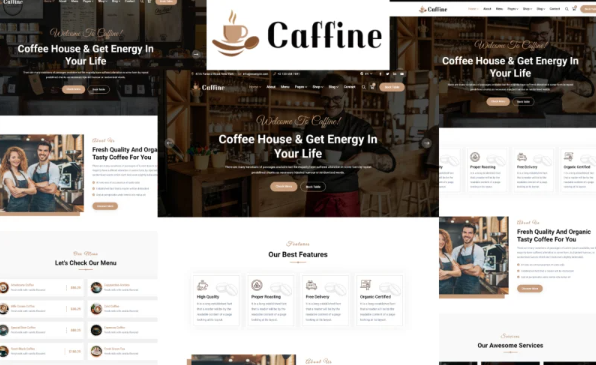 Caffine – Cafe And Coffee Shop HTML5 Template — Template by Templatemonster