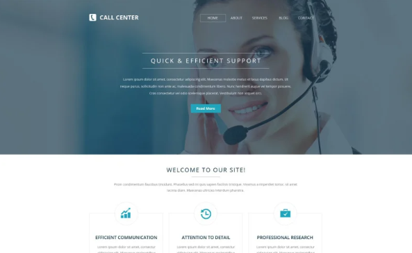 Call Center Responsive Website Template — Template by Templatemonster