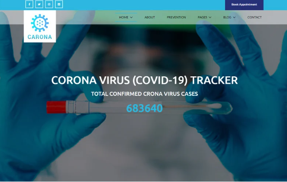 Carona – Corona virus (COVID-19) Medical Website Template