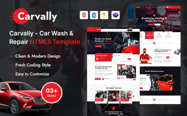 Carvally – Car Wash & Repair HTML5 Template — Template by Templatemonster