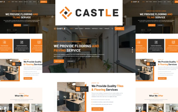 Castle – Flooring, Tiling, Paving Services HTML5 Template — Template by Templatemonster