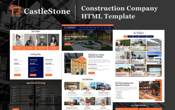CastleStone – Construction Company HTML5 Website Template