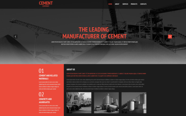 Cement Responsive Website Template — Template by Templatemonster