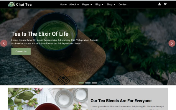 Chai Tea – Tea Shop React Website Template — Template by Templatemonster