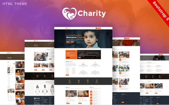 Charity : Crowd fund, Non Profit Website Template Bootstrap 5