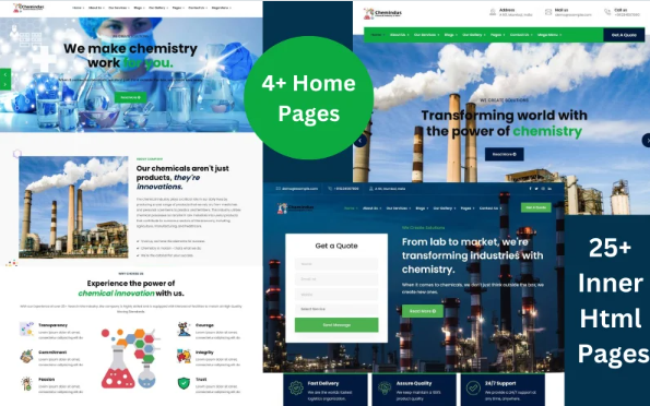 Chemindus – Industrial Responsive HTML Template — Template by Templatemonster