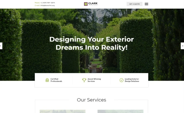 Clark Exterior Design Responsive Website Template — Template by Templatemonster
