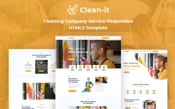 CleanIt – Cleaning Company Service Responsive HTML5 Template — Template by Templatemonster