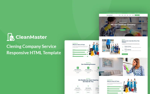 Cleanmaster – Cleaning Company Service HTML5 Website Template — Template by Templatemonster