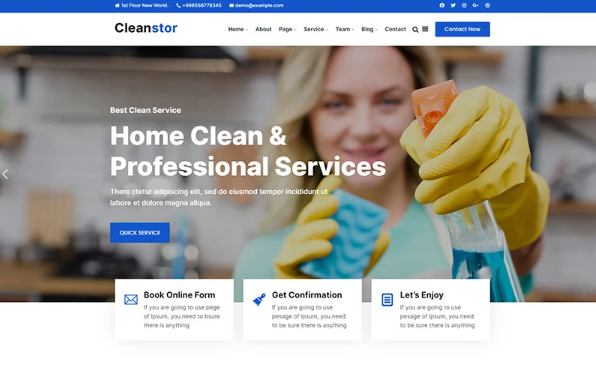 Cleanstor – Cleaning Company HTML5 Website Template — Template by Templatemonster