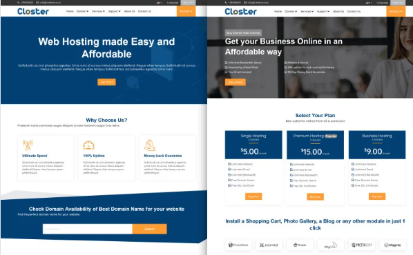 Closter WHMCS and HTML Template — Template by Templatemonster
