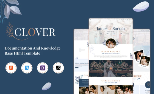 Clover – Wedding HTML Responsive Template