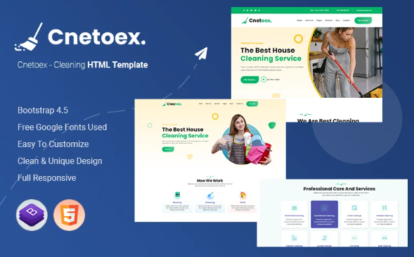 Cnetoex – Cleaning HTML Template — Template by Templatemonster