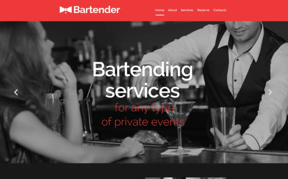 Cocktail Bar Responsive Website Template