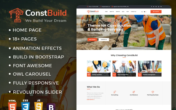 ConstBuild : Construction, Building & Renovation Website Template