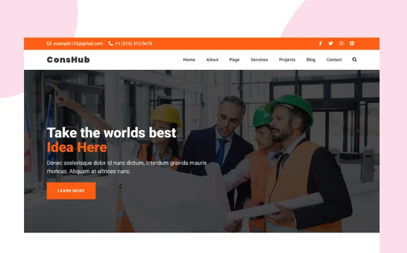 Consthub – Business Website HTML Template — Template by Templatemonster