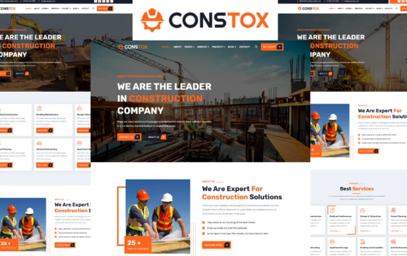 Constox – Construction HTML5 Template — Template by Templatemonster