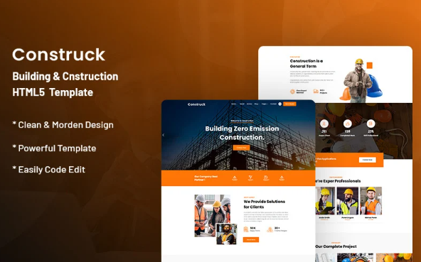 Construck – Construction Company Website Template — Template by Templatemonster