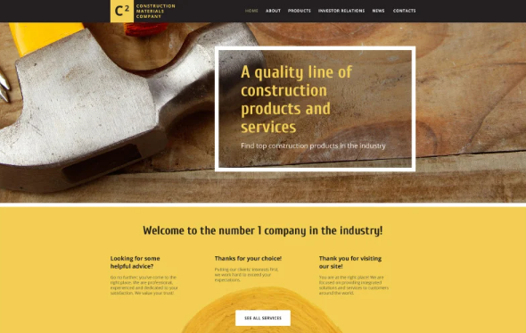 Construction Materials Company Website Template