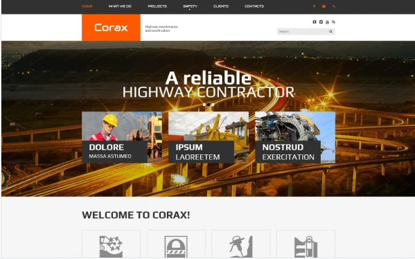 Corax Website Template — Template by Templatemonster