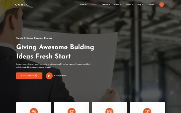 Corzo Construction HTML Template