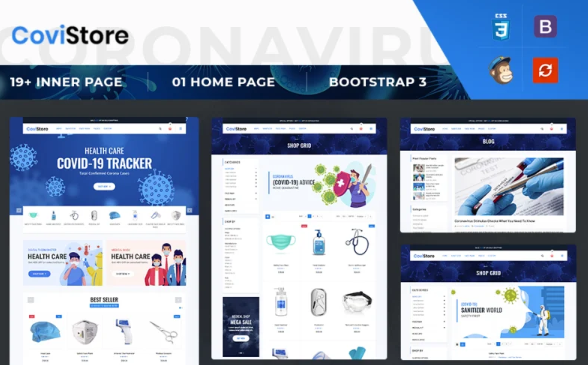 CoviStore – Medical Store E commerce Website Template