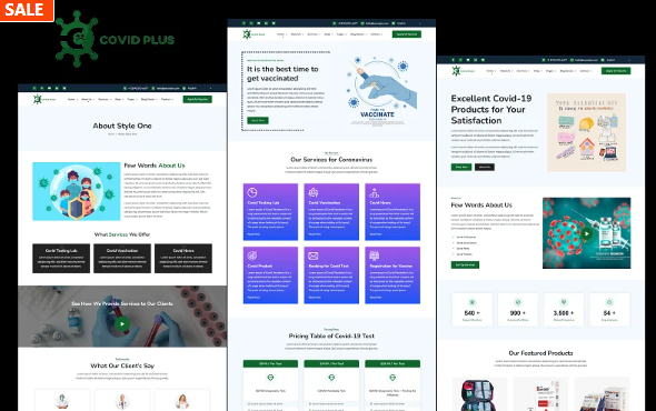 Covid Plus – Coronavirus, Hospital, Diagnostic, Clinic, Lab and Medical Store HTML Website Template — Template by Templatemonster