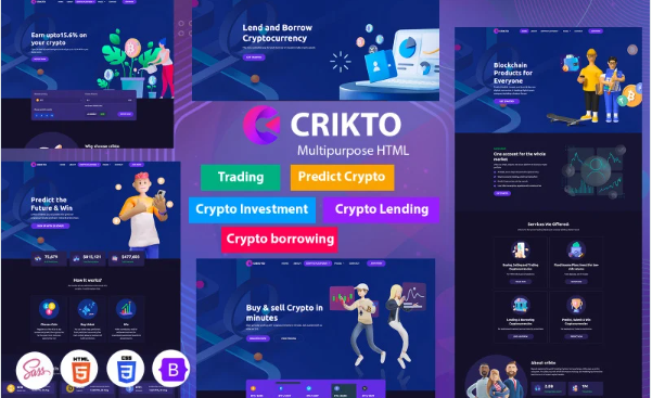 Crikto – Crypto Prediction, Trade, Investment And Crypto Lending, Borrowing HTML5 Template — Template by Templatemonster