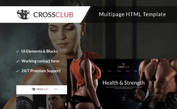 Crossclub – Bodybuilding & Crossfit Responsive Multipage Website — Template by Templatemonster