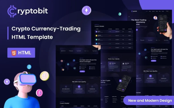 Cryptobit Trading Cryptocurrency HTML5 Template — Template by Templatemonster