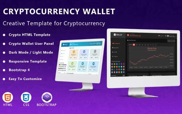 Cryptocurrency Wallet Website Template – HTML5 — Template by Templatemonster