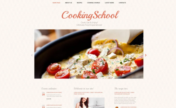 Culinary Skills Website Template — Template by Templatemonster