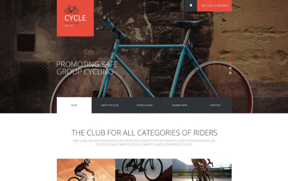 Cycling Club Website Template — Template by Templatemonster