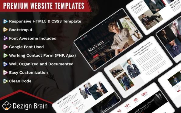 DB Men’s Suit Fashion Template — Template by Templatemonster