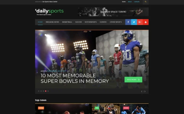 DailySports Website Template — Template by Templatemonster