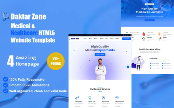 DaktarZone – HTML5 Template for Medical & Healthcare Marketplace — Template by Templatemonster