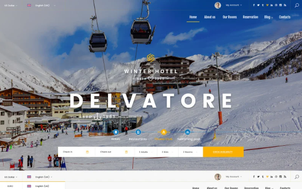 Delvatore – Hotel Booking Bootstrap Template — Template by Templatemonster