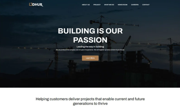 Dhur | Construction Company Website Template — Template by Templatemonster